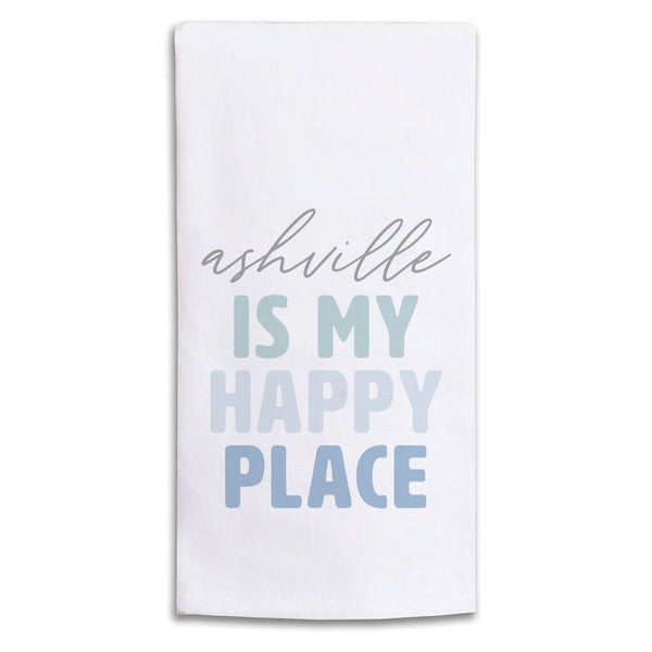 My Happy Place Personalized Tea Towel