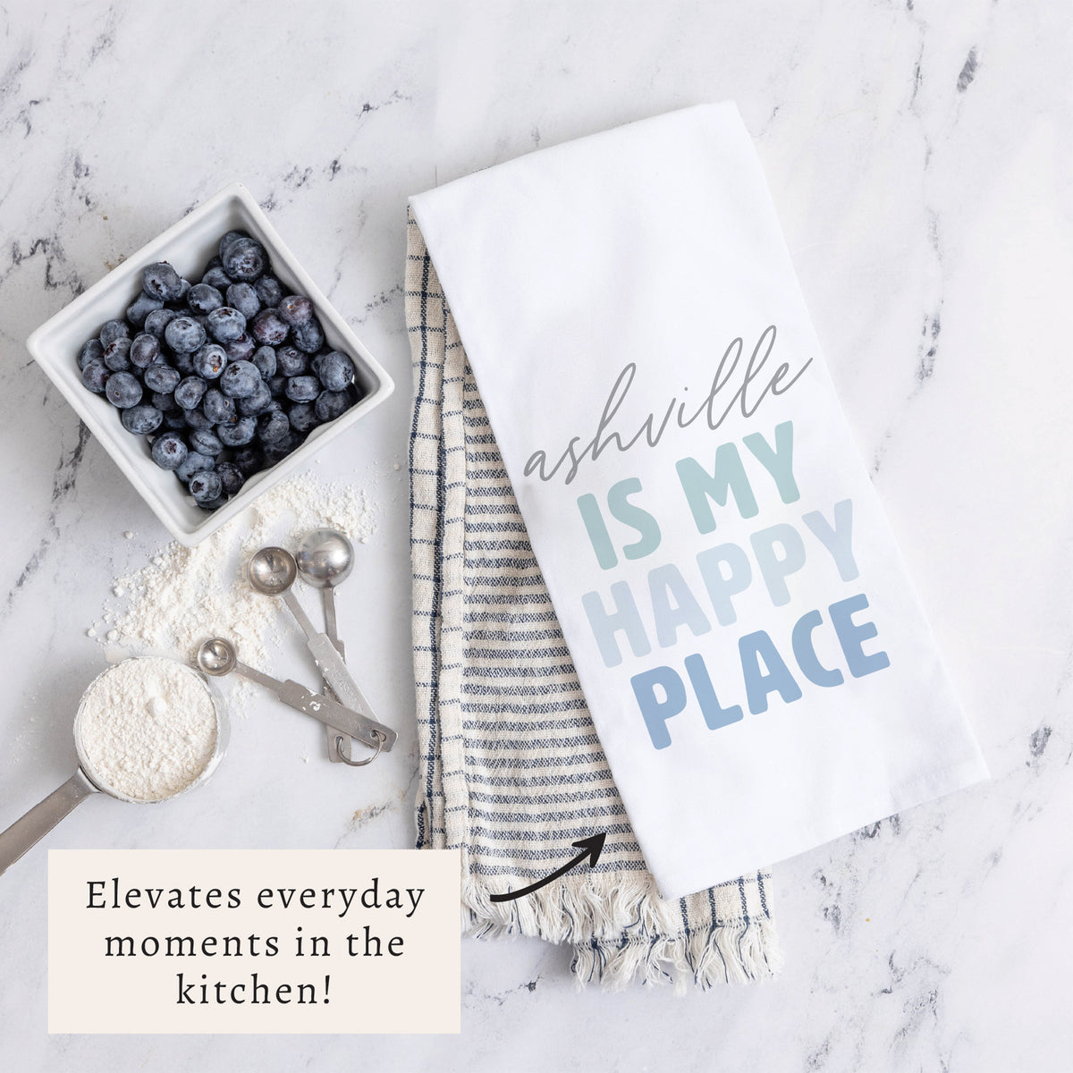 My Happy Place Personalized Tea Towel