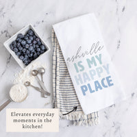 My Happy Place Personalized Tea Towel