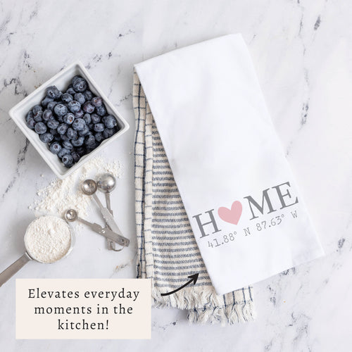 Home Coordinates Personalized Tea Towel