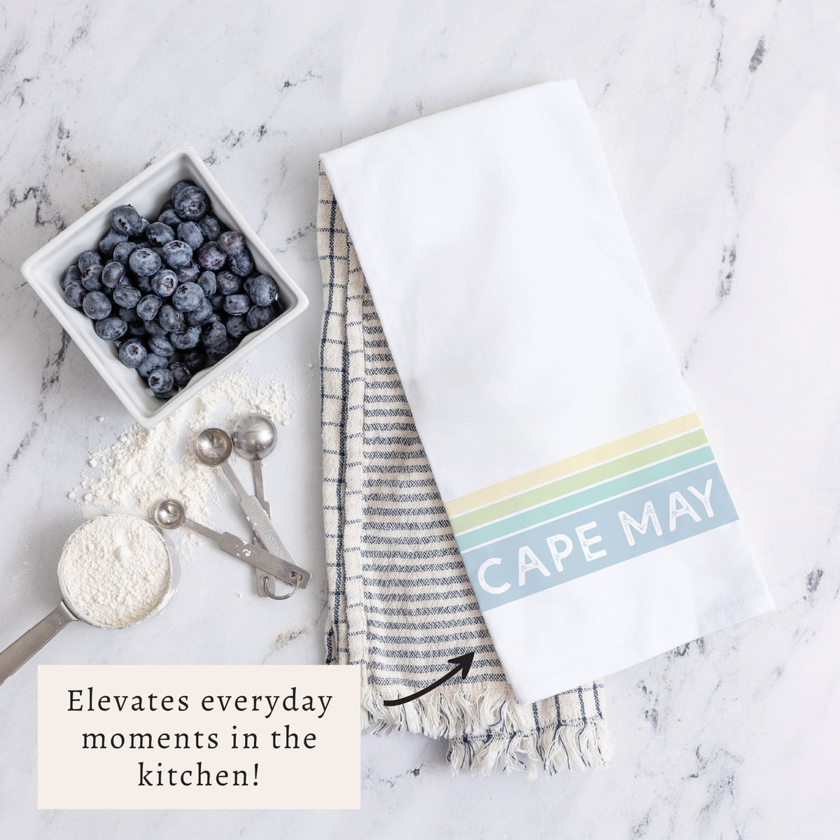 Coastal Stripe Personalized Tea Towel