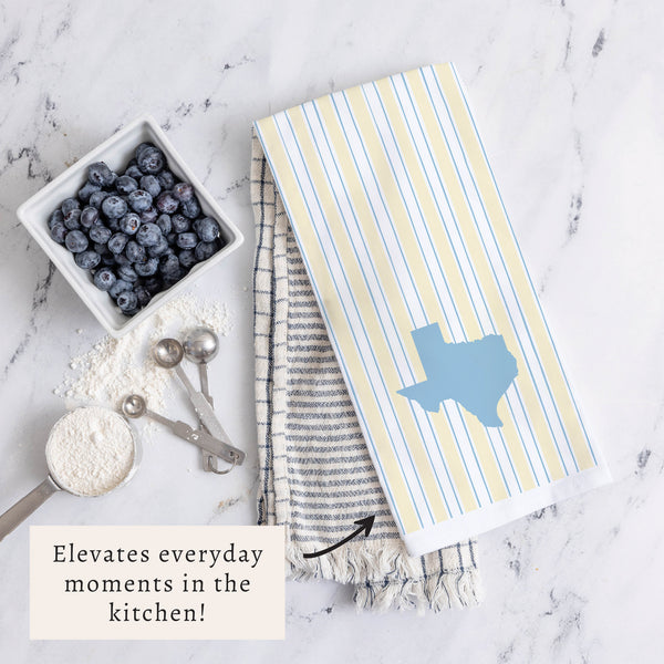 Yellow And Blue State Personalized Tea Towel