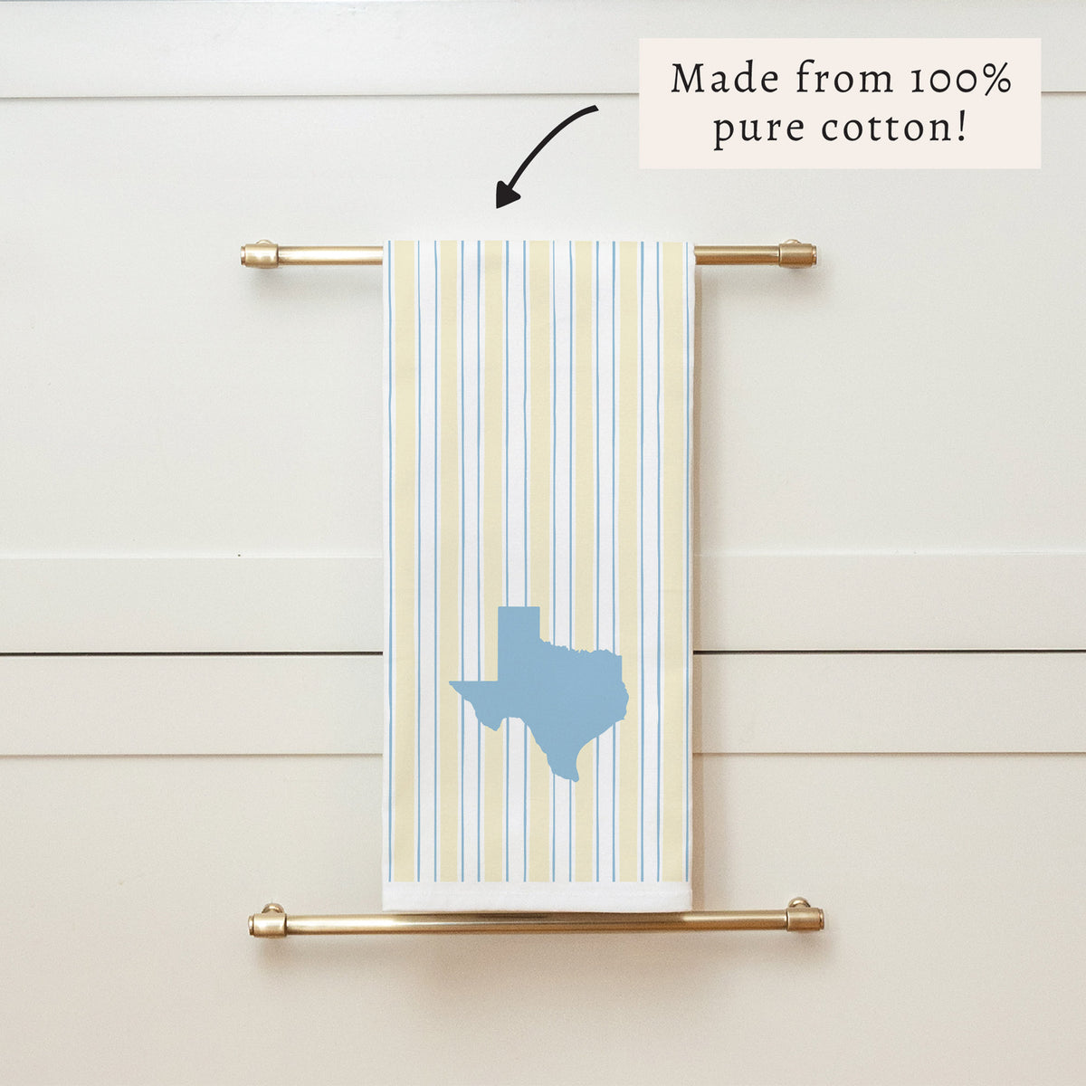 Yellow And Blue State Personalized Tea Towel