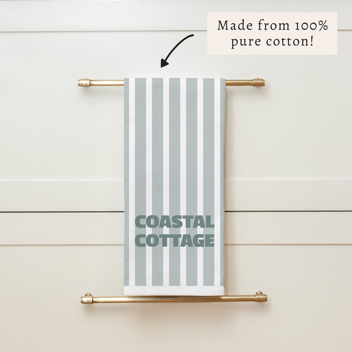 Fog Solid Personalized Tea Towel