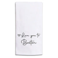 Heart Love You To Personalized Tea Towel