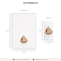 Fall Sailboat Personalized Tea Towel