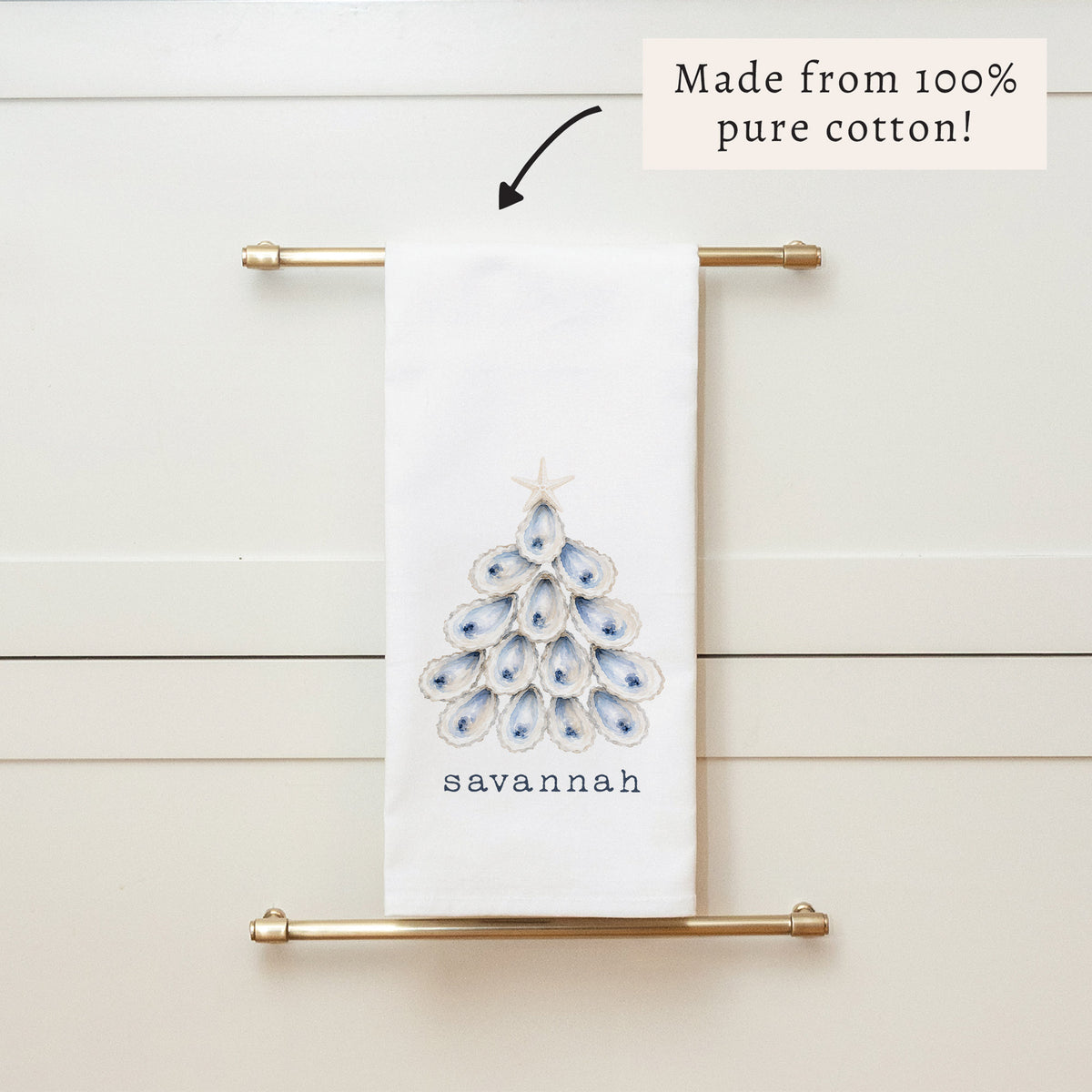 Oyster Tree Personalized Tea Towel