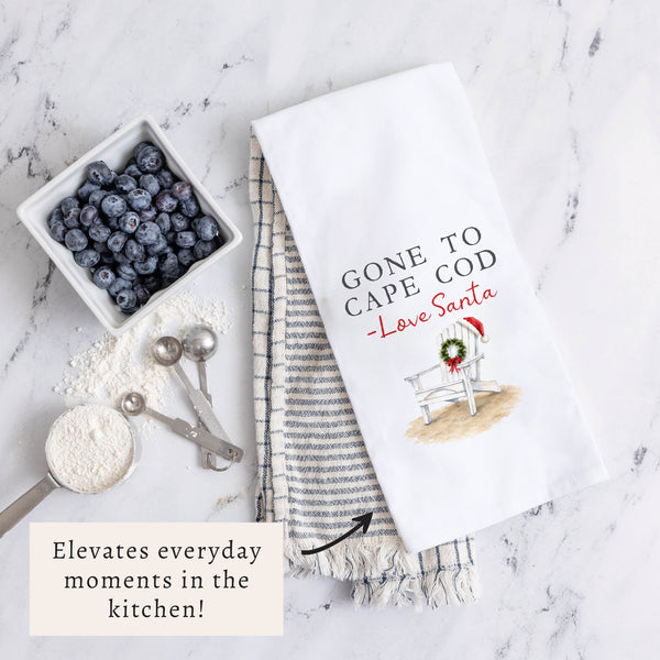 Santa Gone To Personalized Tea Towel