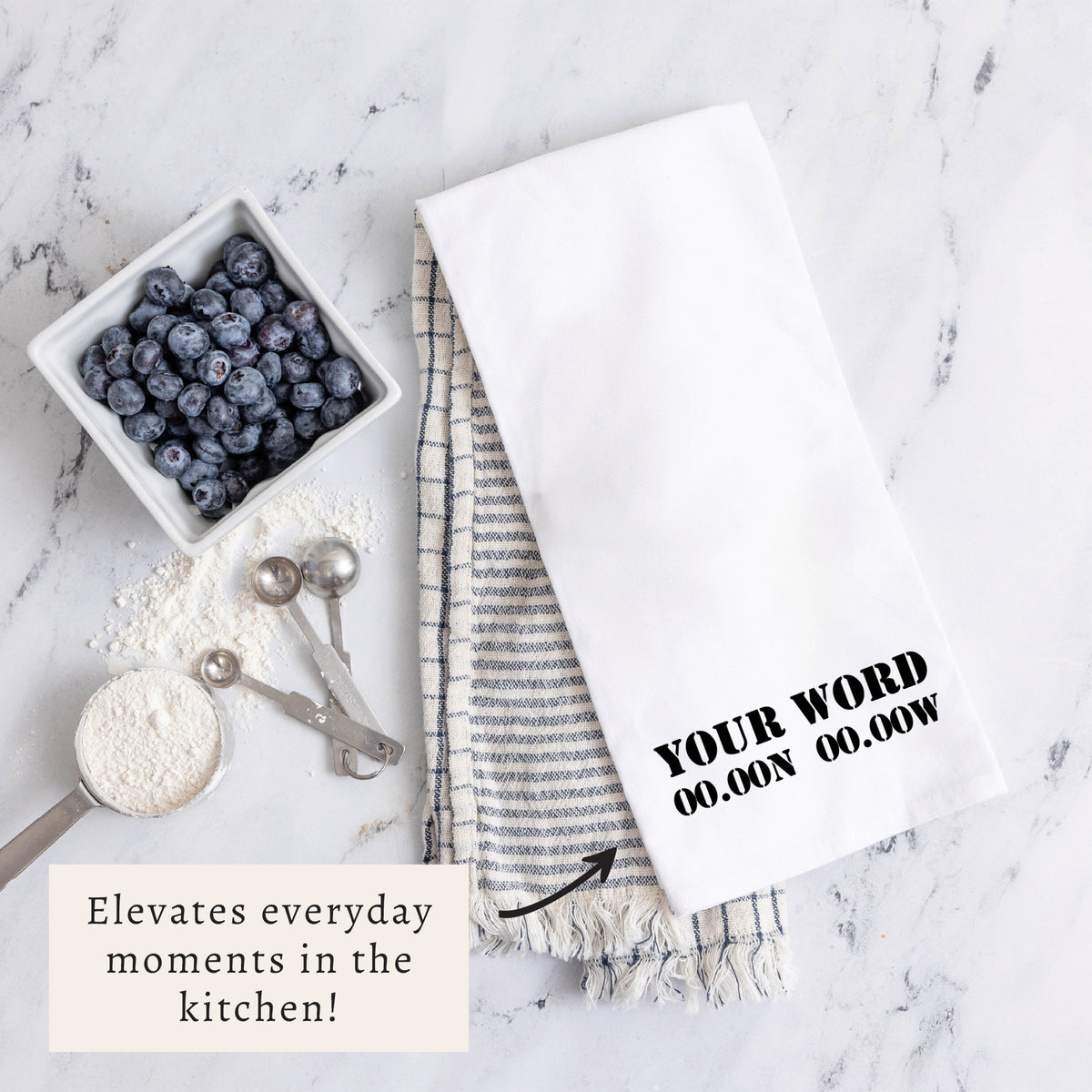 Stencil + Coordinates Personalized Tea Towel