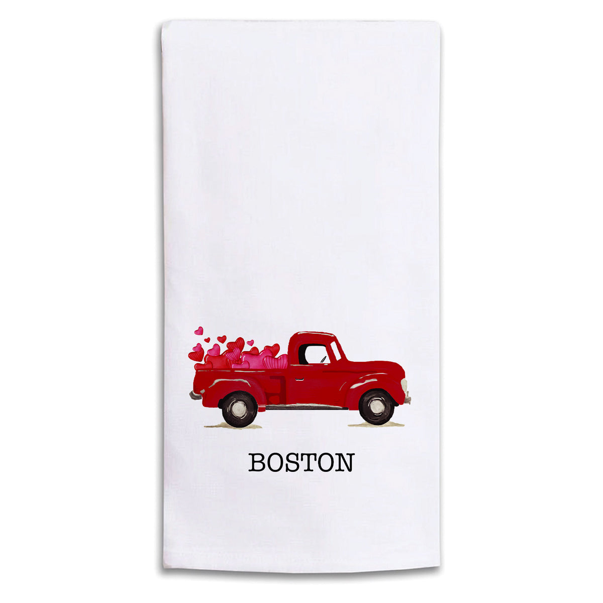 Heart Truck Personalized Tea Towel