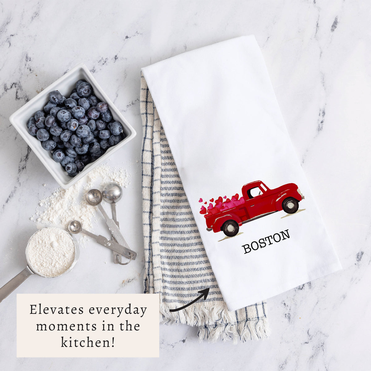 Heart Truck Personalized Tea Towel
