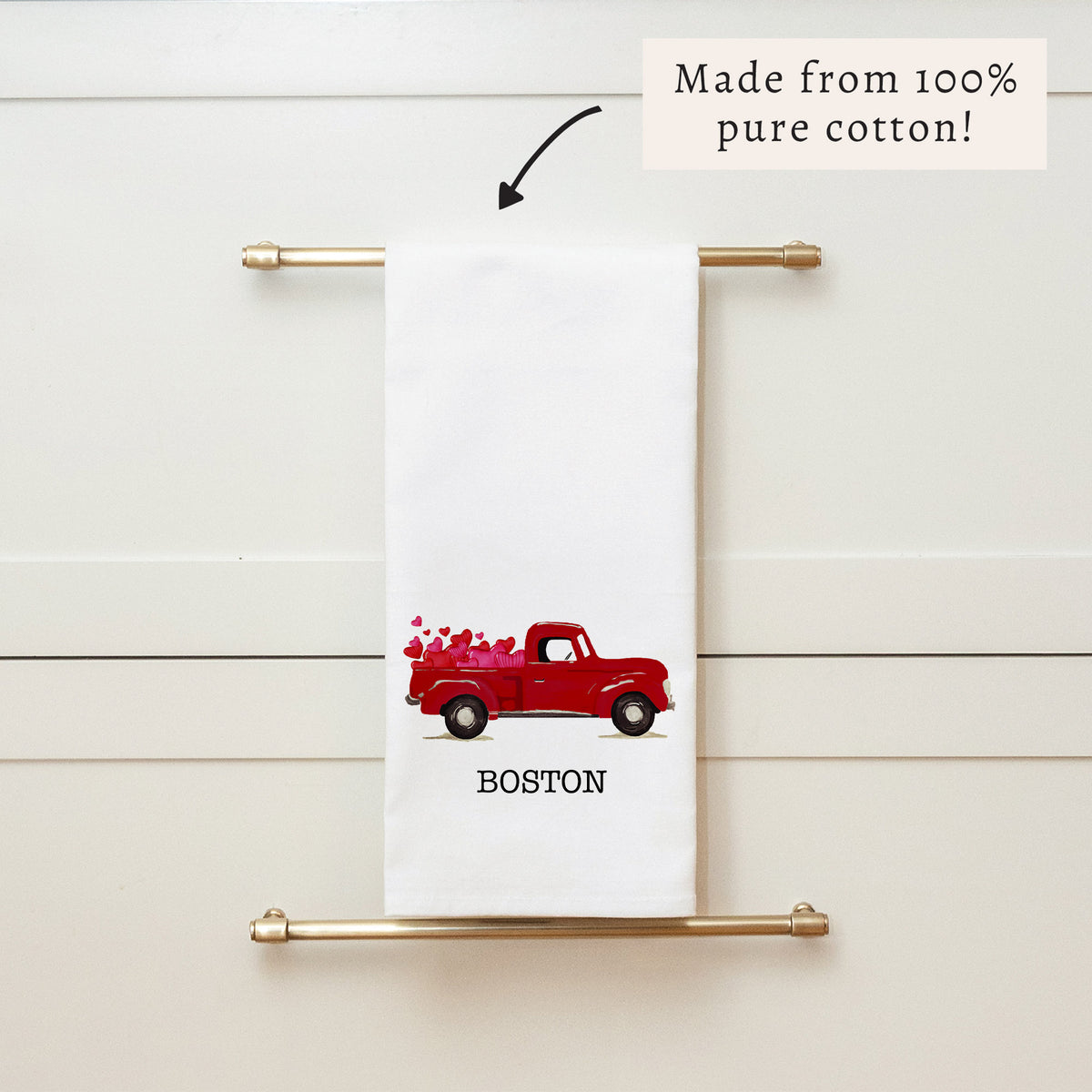 Heart Truck Personalized Tea Towel
