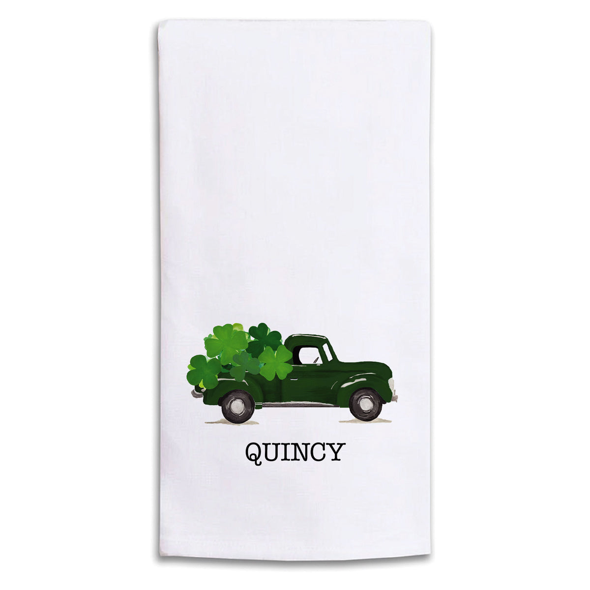 Shamrock Truck Personalized Tea Towel