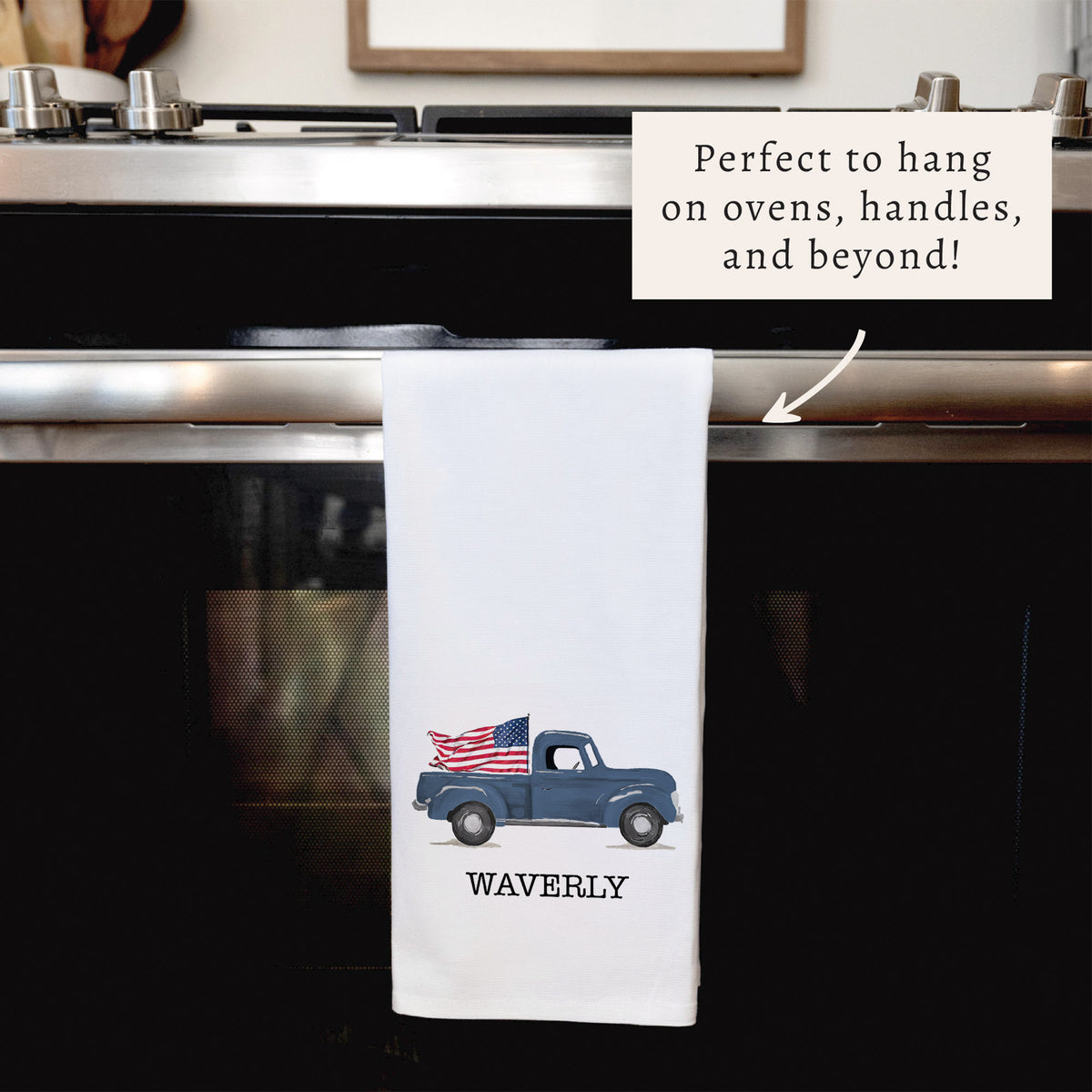 Flag Truck Personalized Tea Towel