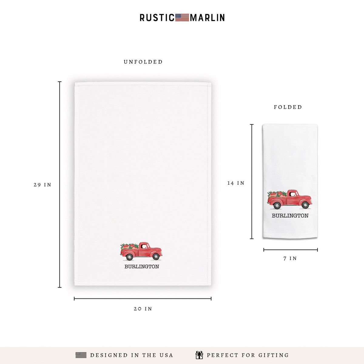Berries Truck Personalized Tea Towel