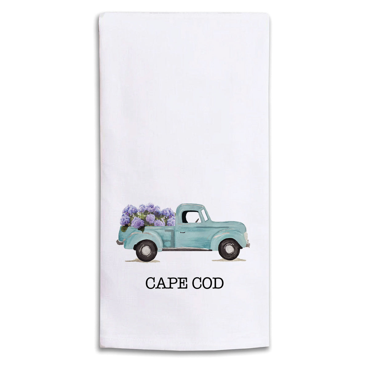 Hydrangea Truck Personalized Tea Towel