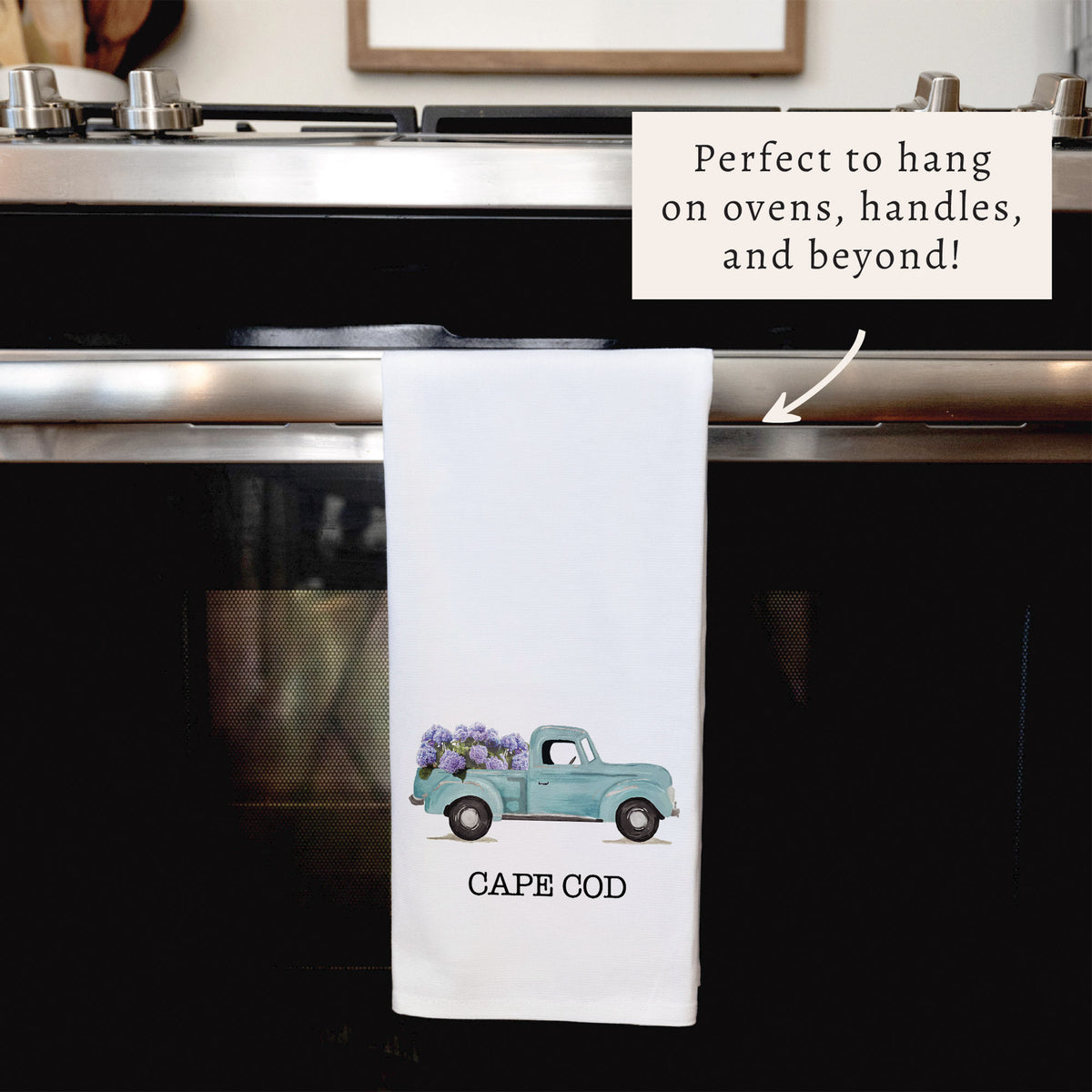 Hydrangea Truck Personalized Tea Towel