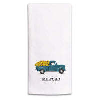 Sunflower Truck Personalized Tea Towel