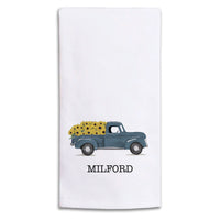 Sunflower Truck Personalized Tea Towel