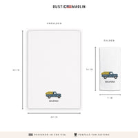 Sunflower Truck Personalized Tea Towel