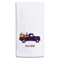 Jack-O-Lantern Truck Personalized Tea Towel