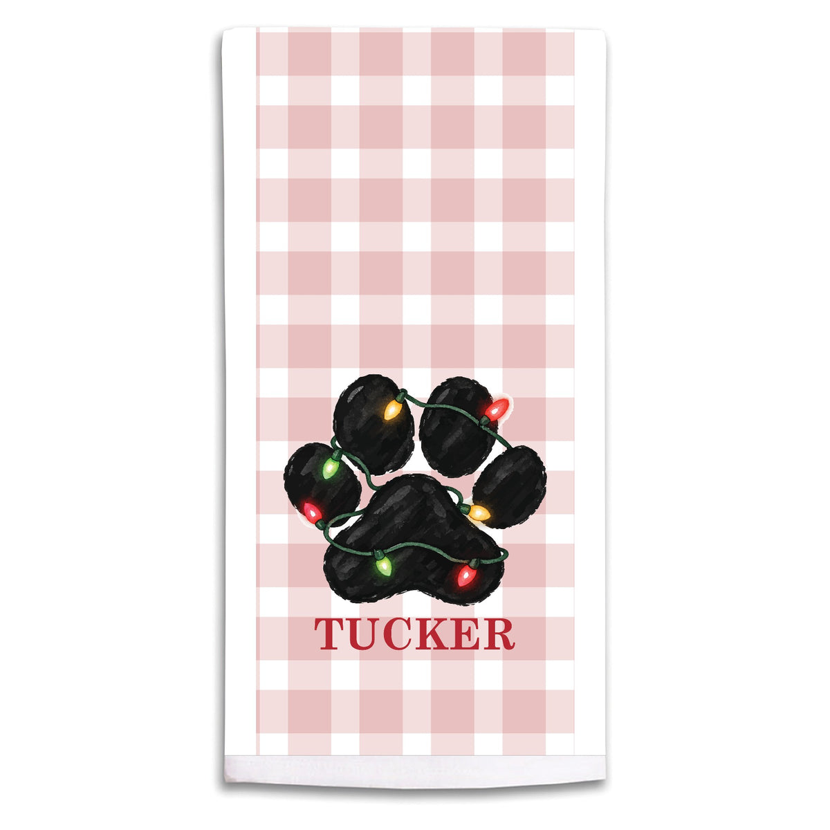 Paw Lights Personalized Tea Towel