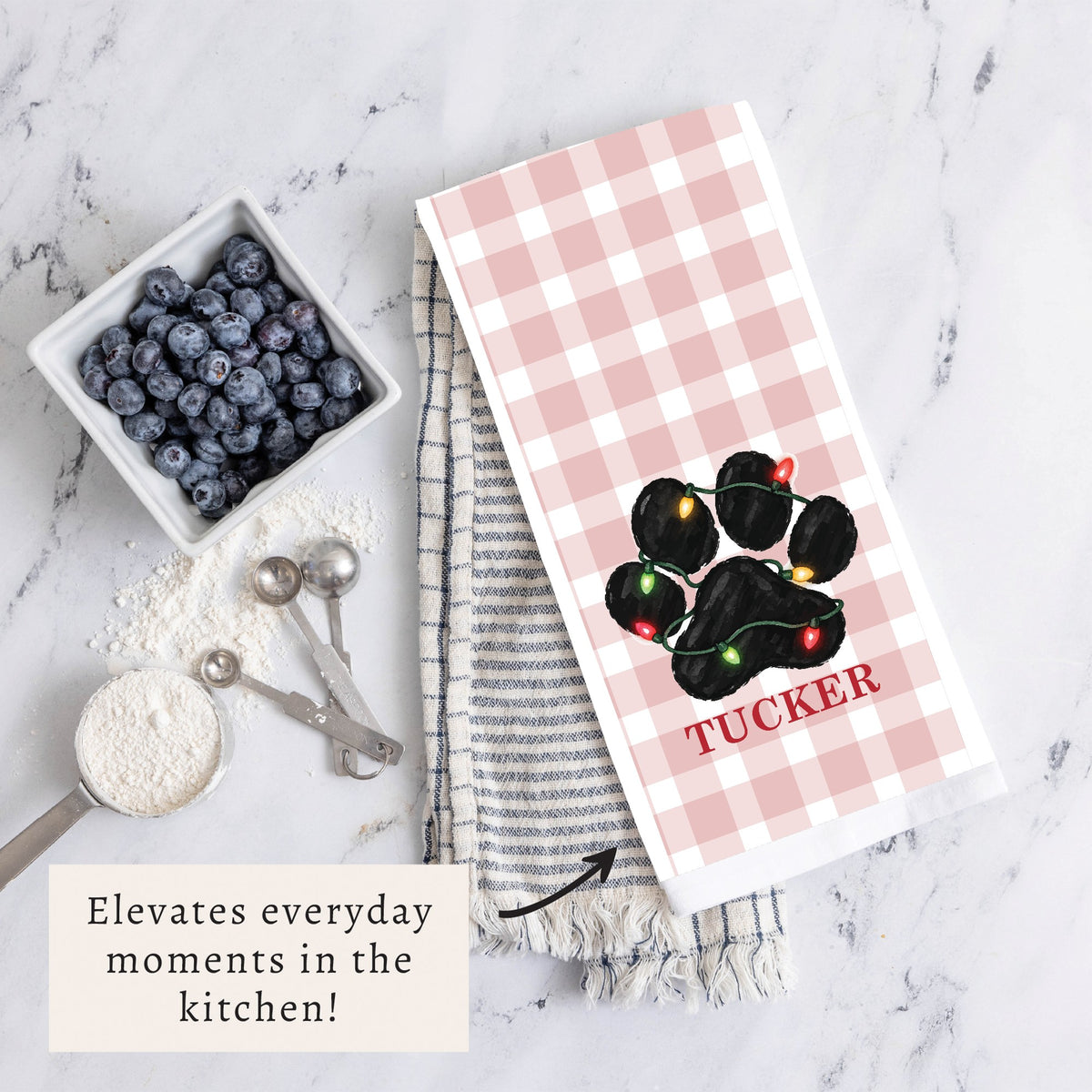 Paw Lights Personalized Tea Towel