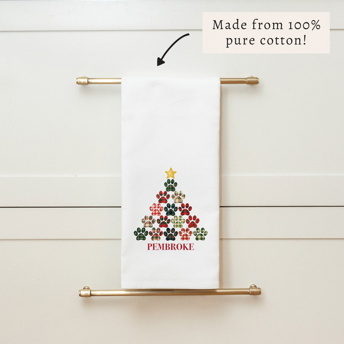 Paw Tree Personalized Tea Towel