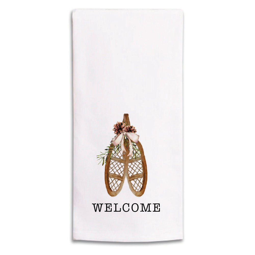 Snow Shoes Personalized Tea Towel