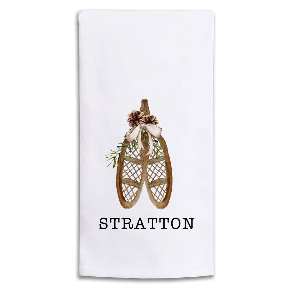 Snowshoes Personalized Tea Towel