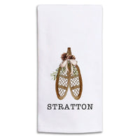 Snowshoes Personalized Tea Towel