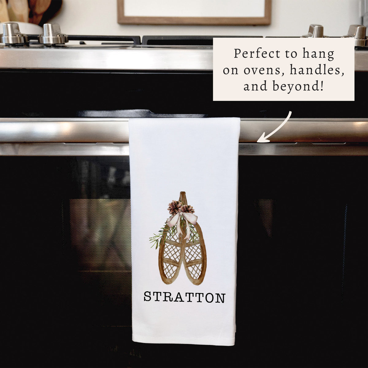 Snowshoes Personalized Tea Towel