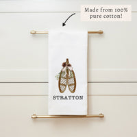Snowshoes Personalized Tea Towel