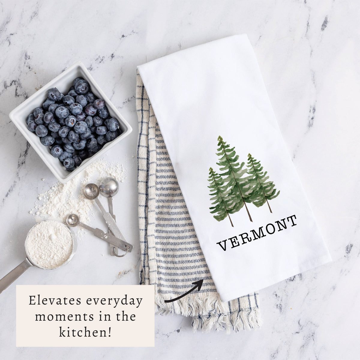 Pine Trees Personalized Tea Towel