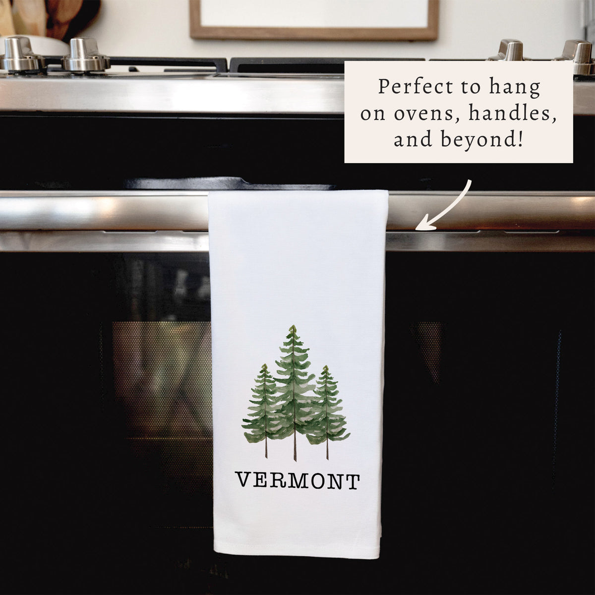 Pine Trees Personalized Tea Towel