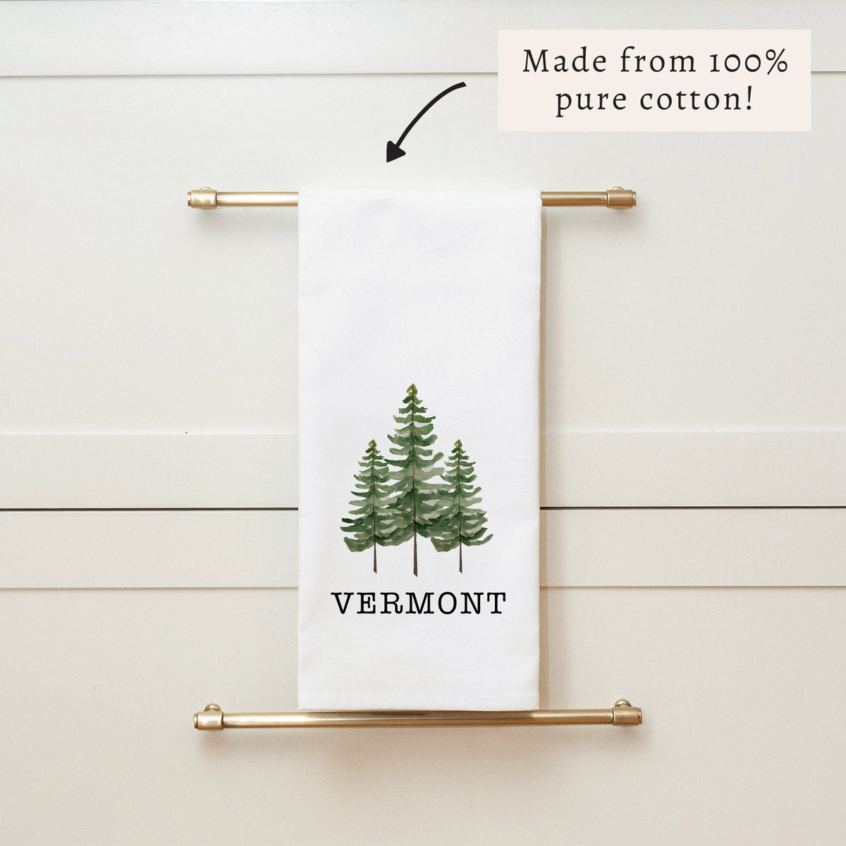 Pine Trees Personalized Tea Towel