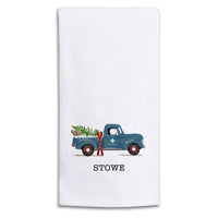 Ski Patrol Truck Personalized Tea Towel