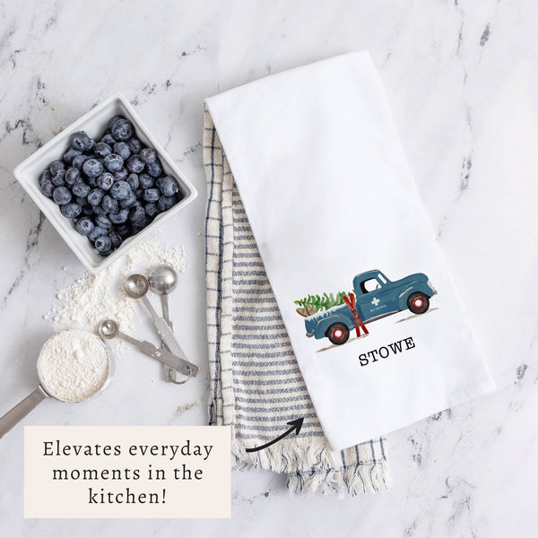 Ski Patrol Truck Personalized Tea Towel