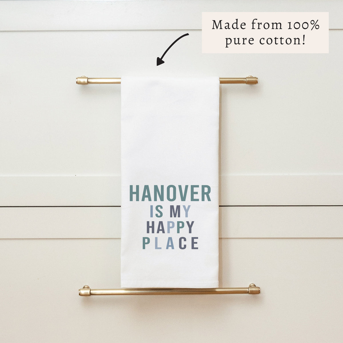 Happy Place Personalized Tea Towel