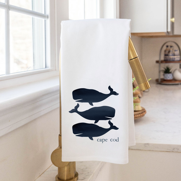Whales Personalized Tea Towel
