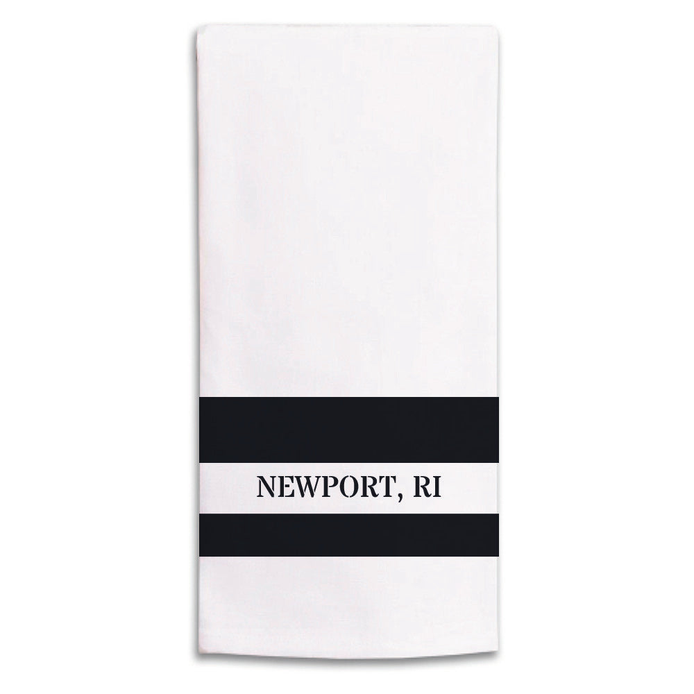 Navy Stripes Personalized Tea Towel