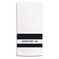 Navy Stripes Personalized Tea Towel