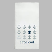 Repeating Anchors Personalized Tea Towel