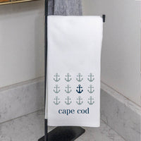Repeating Anchors Personalized Tea Towel