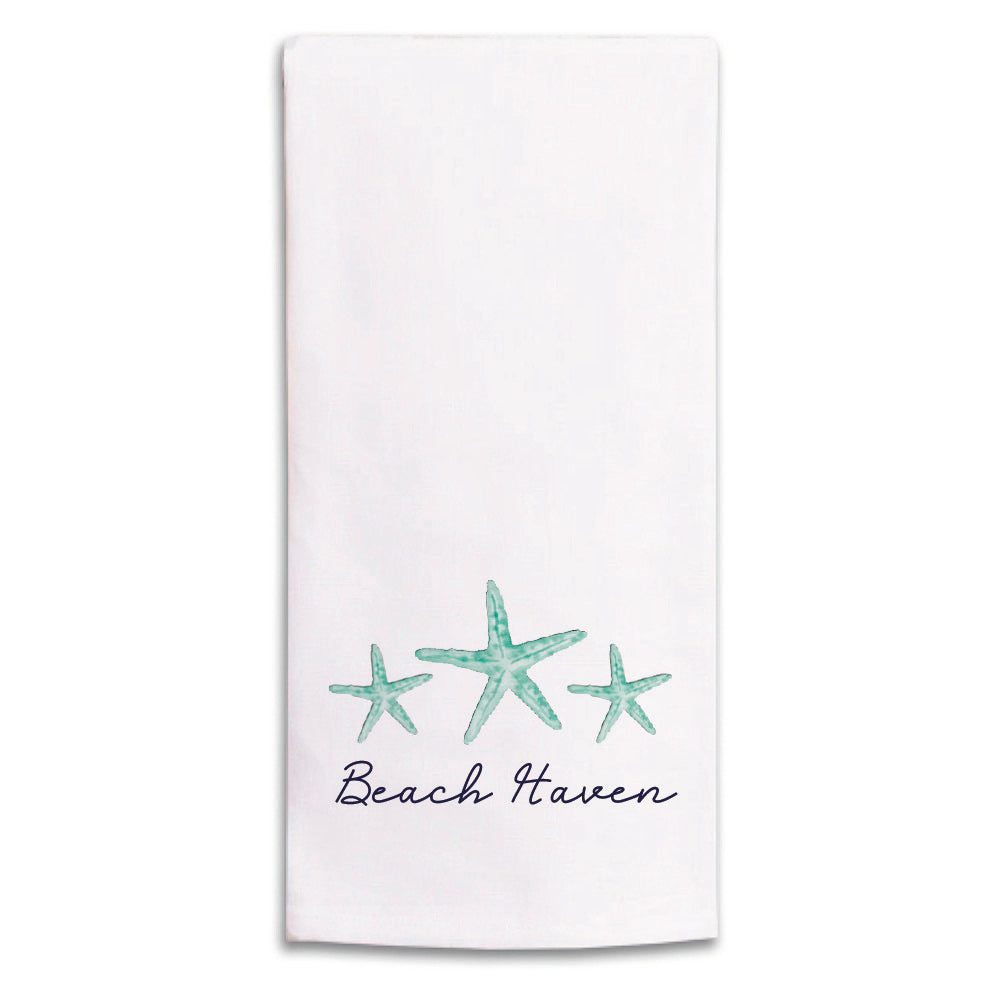 Watercolor Starfish Personalized Tea Towel