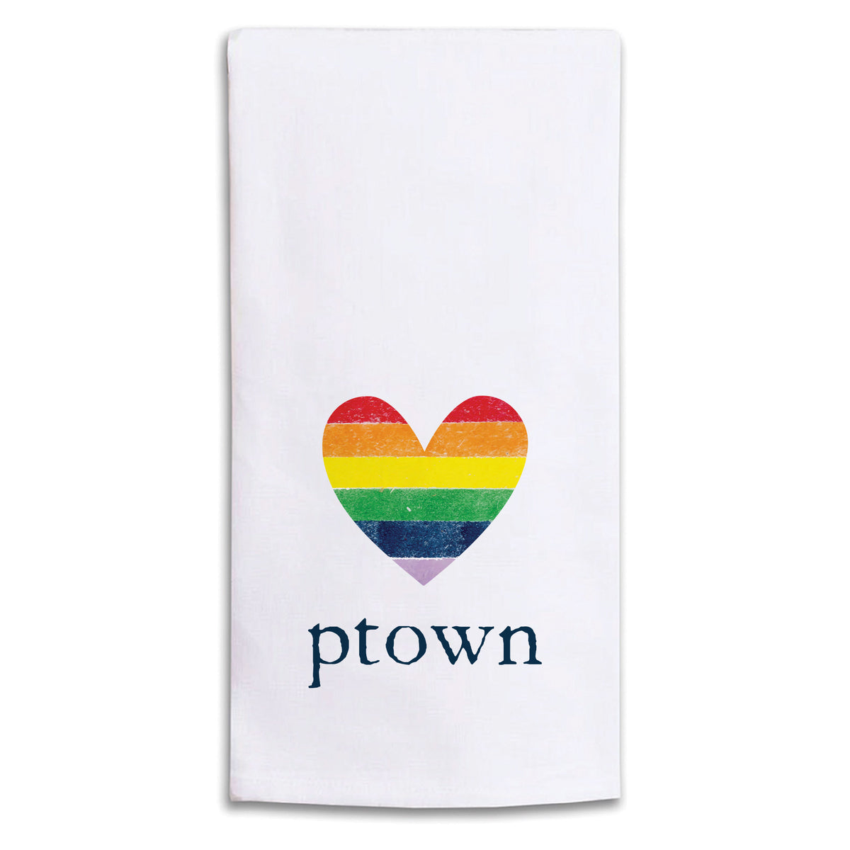 Rainbow Heart Personalized Tea Towel