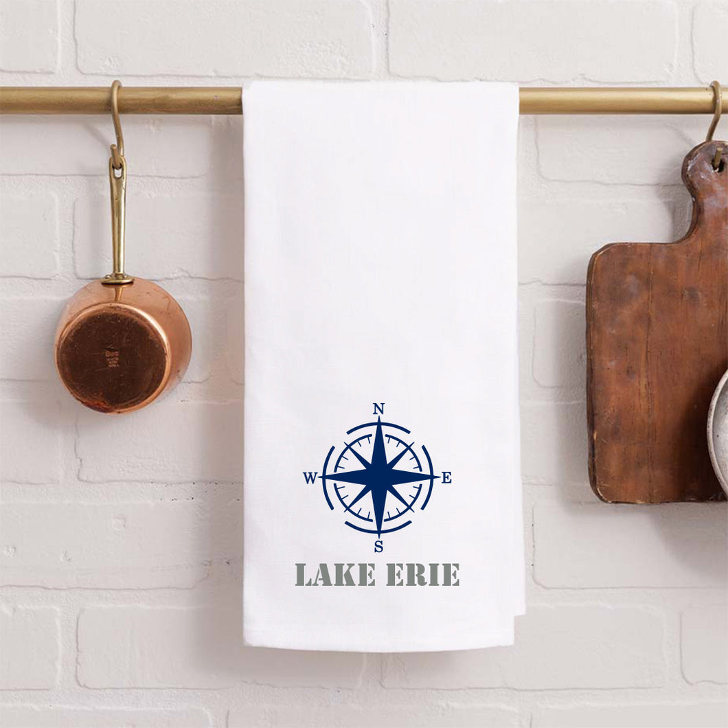 Personalized Compass One Line Text Tea Towel