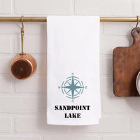 Compass Two Line Text Personalized Tea Towel