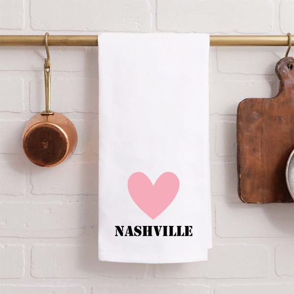 Heart One Line Text Personalized Tea Towel