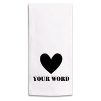 Heart One Line Text Personalized Tea Towel